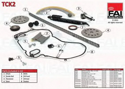 FAI AUTOPARTS tck2 -  Комплект цепи привода распредвала